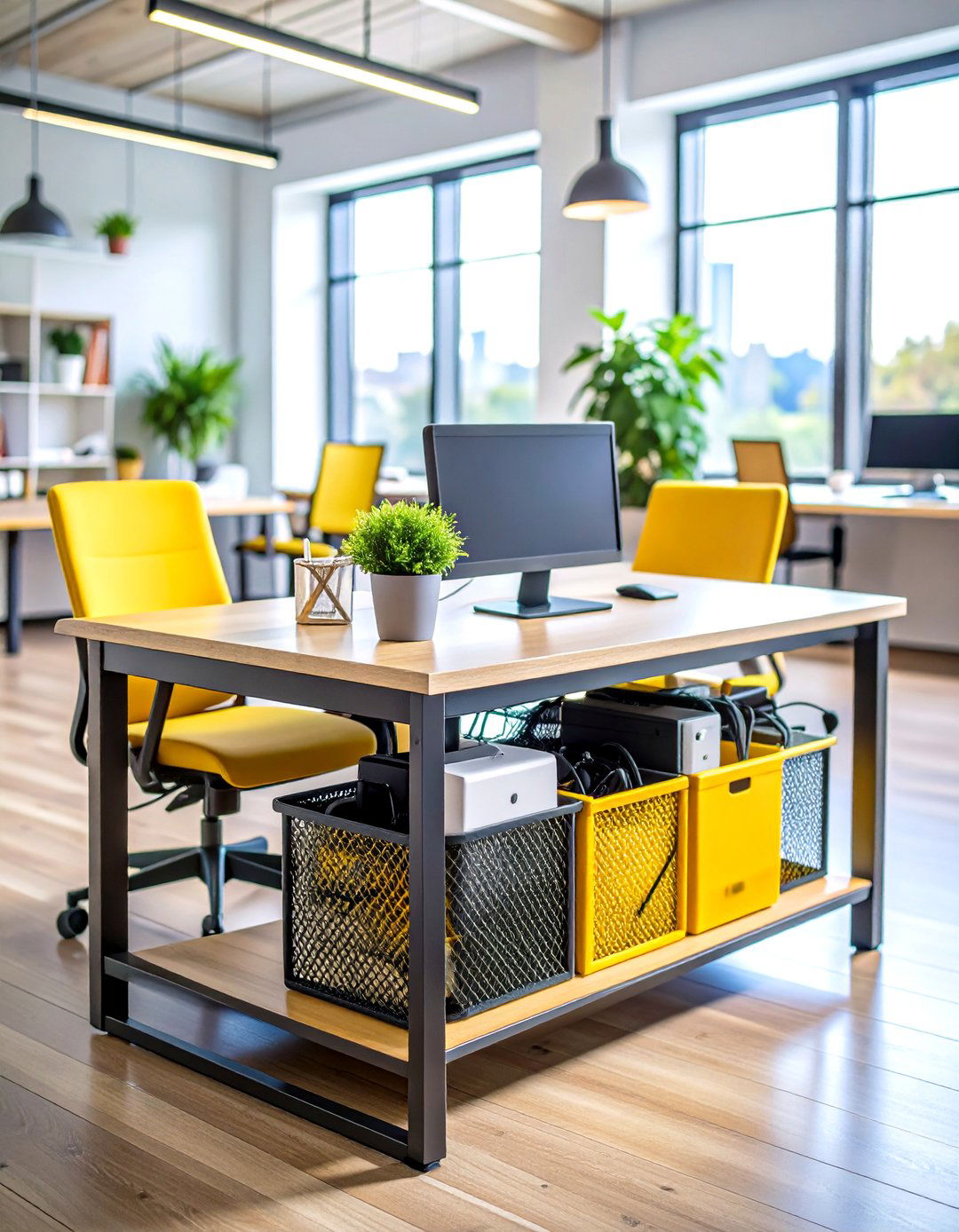 Under Desk Cable Tray Tames Tech Spaghetti - 25 office storage ideas