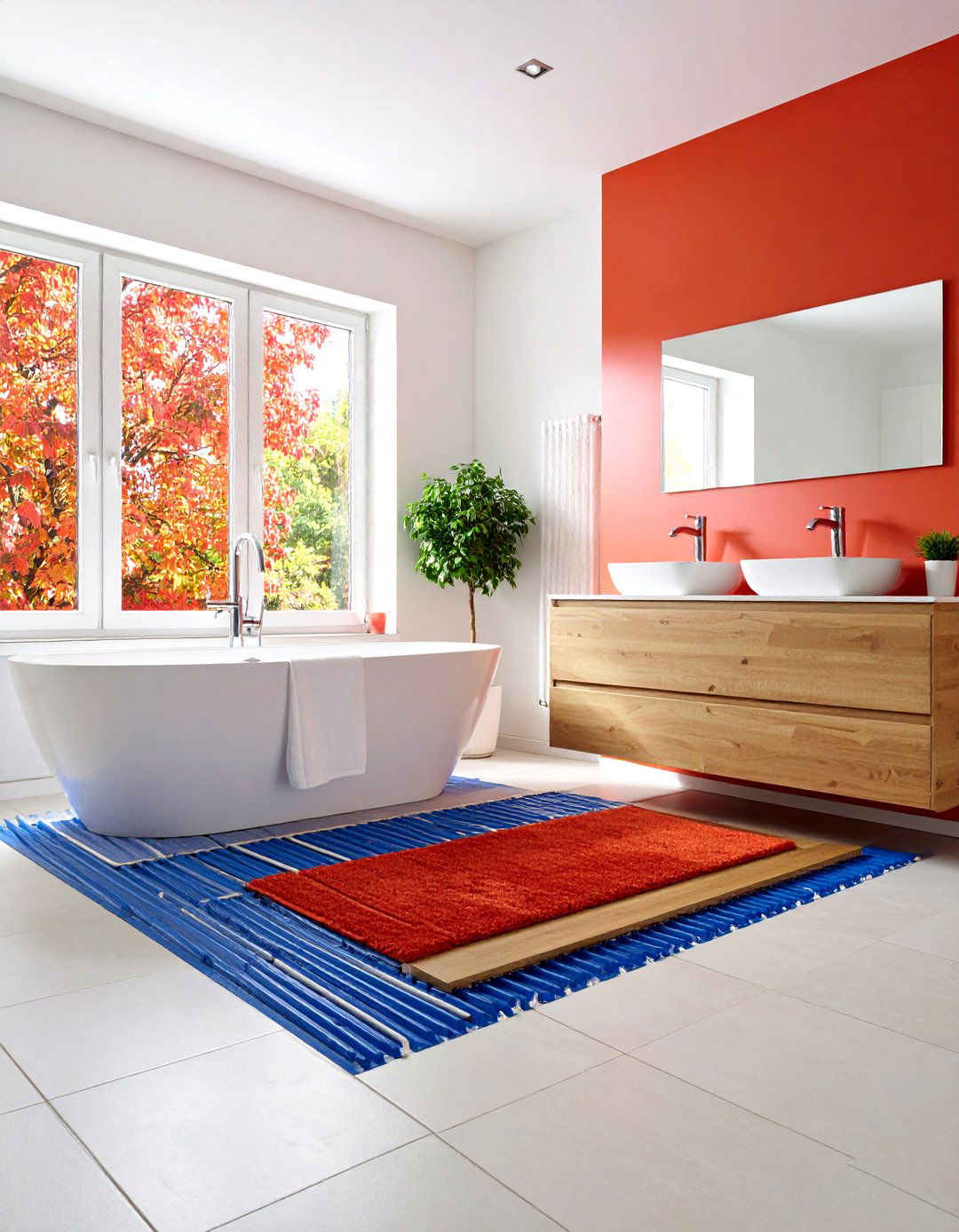 Under Floor Heating Replaces Bulky Radiators - 25 minimalist bathroom ideas