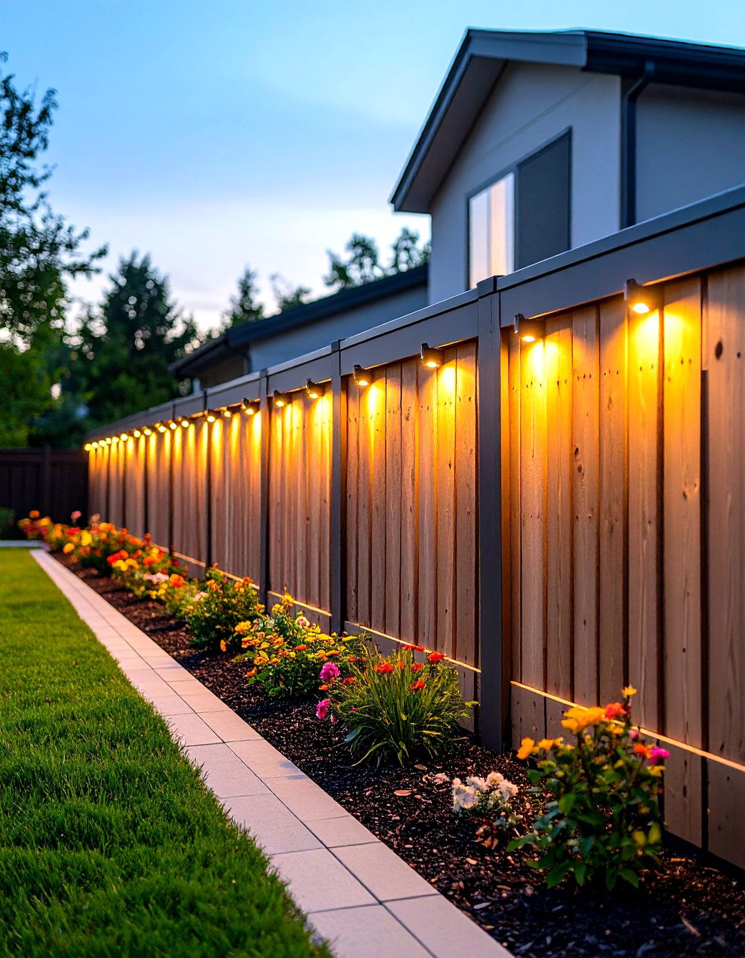 Under Rail Puck Fence Lighting for Subtle Accents - 25 fence lighting ideas