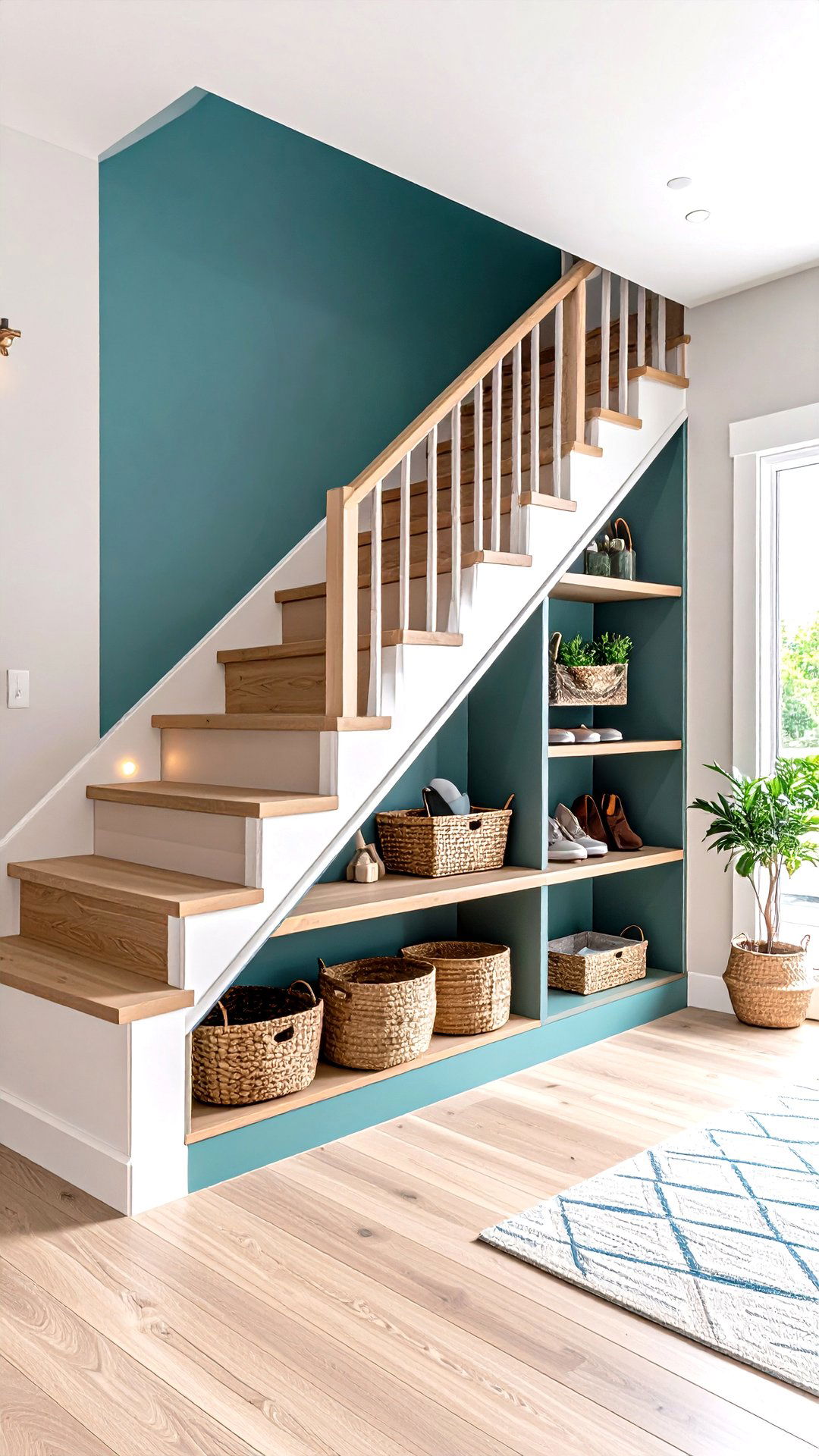 Under Stairs Corner Shelf to Exploit Dead Space - 25 corner shelf ideas
