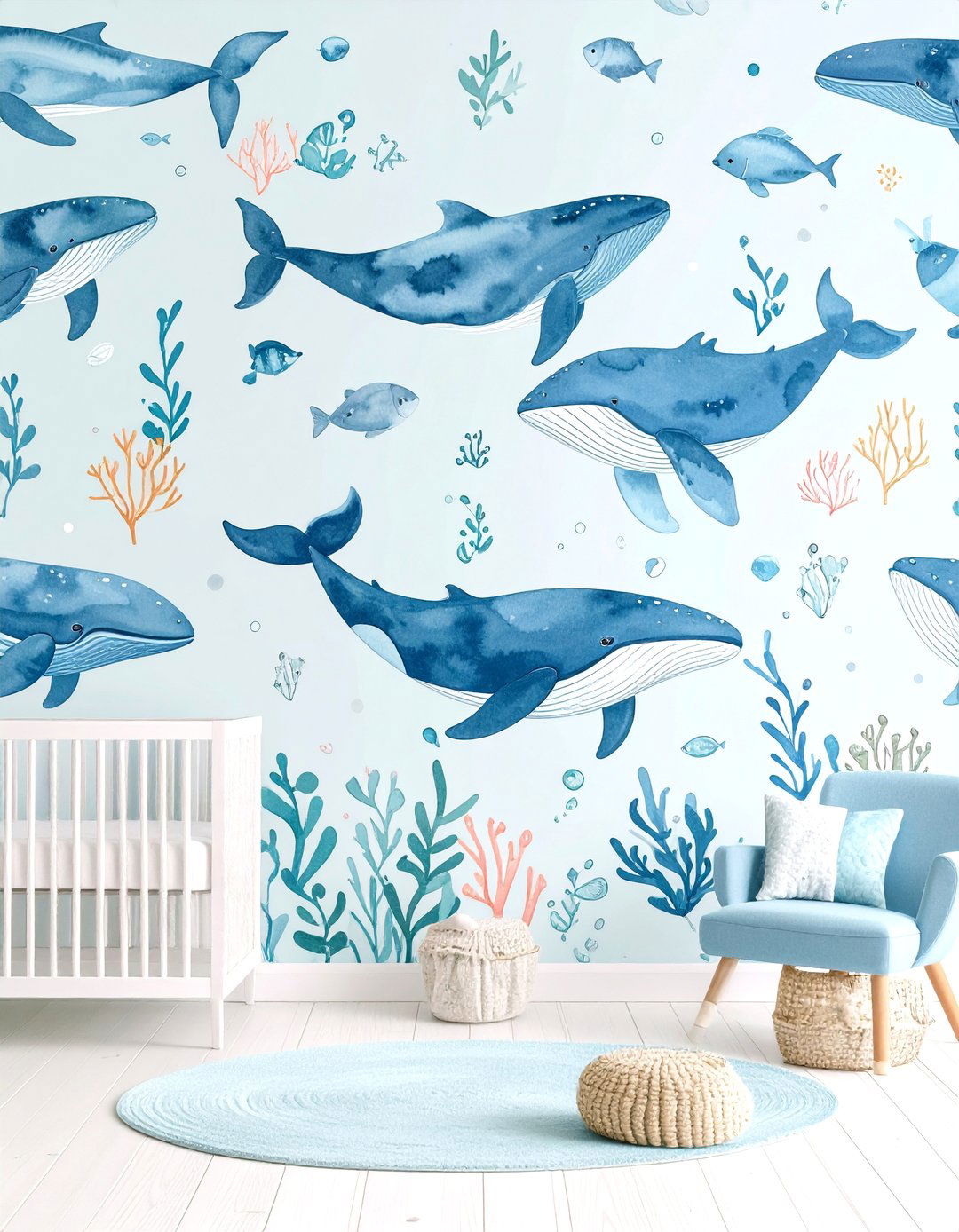 Underwater Inspired Peel and Stick Wallpaper - 25 ocean-themed nursery ideas