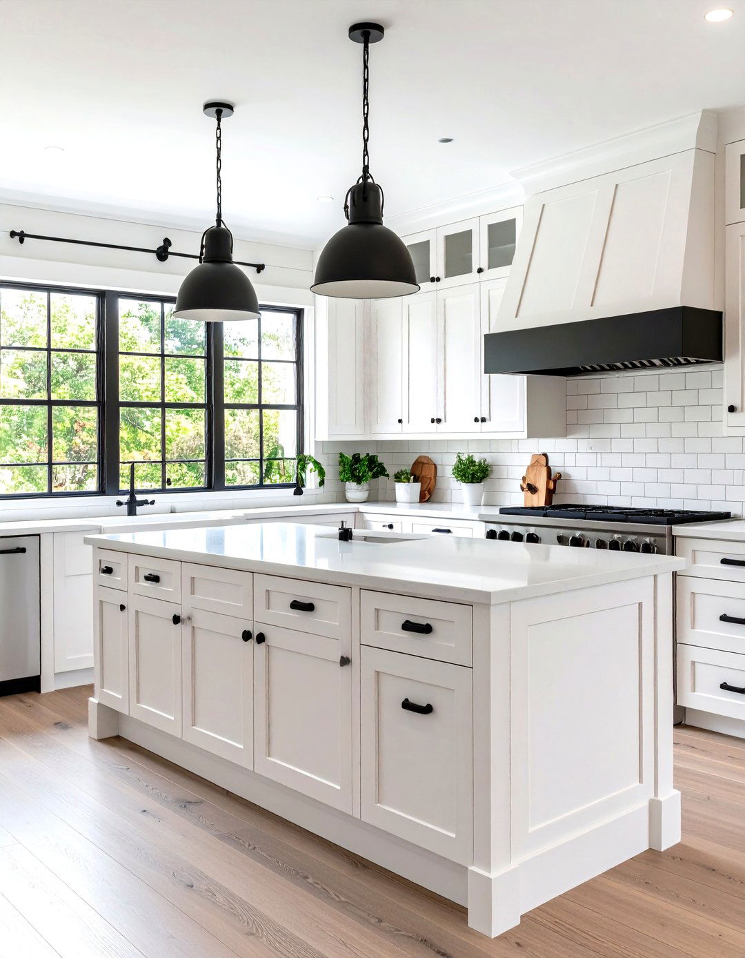 Upgrade to Matte Black Hardware for Modern Edge - 25 farmhouse kitchen ideas