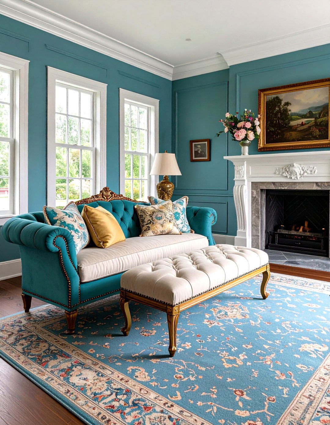 Upholstered Club Fender Bench for English Elegance - 25 fireplace bench ideas