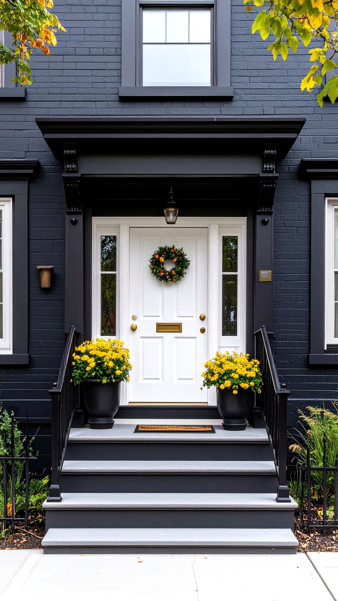 Urban Black Row House Refresh - 25 black house exteriors & paint colors
