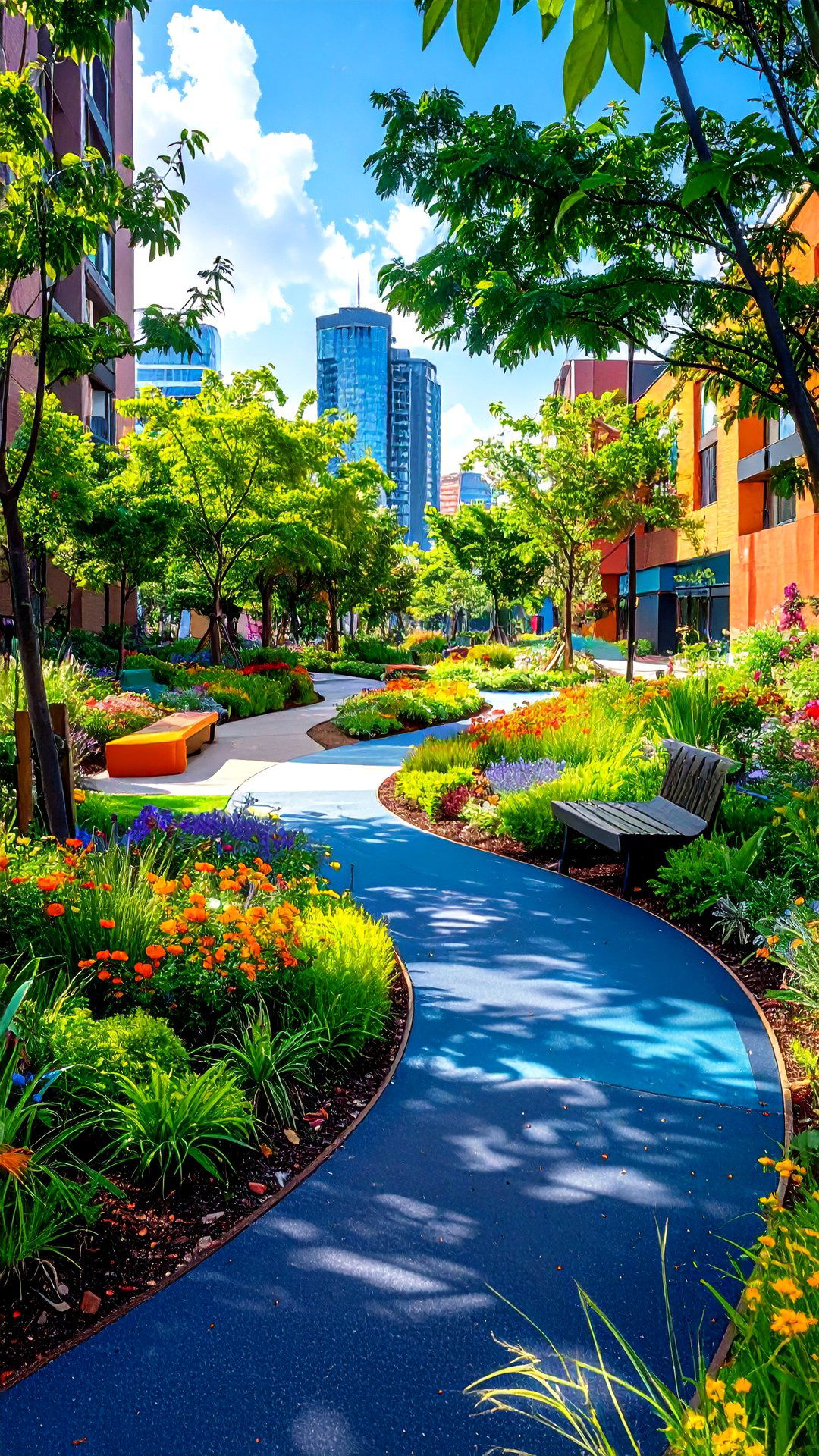 Urban Pocket Park Asphalt Walkway Linking Micro Spaces - 25 asphalt walkway ideas