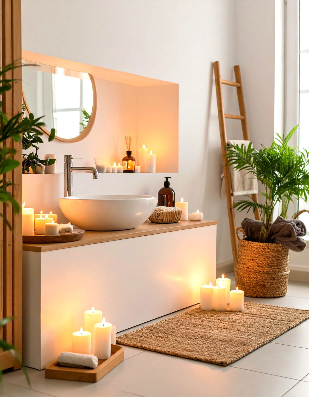 Ventilated Candle Nook Adds Aromatherapy - 25 apartment bathroom ideas