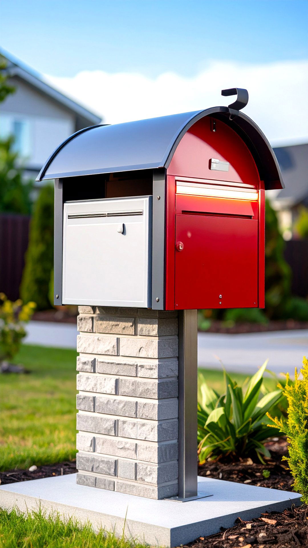 Ventilated Slat Design Brick Mailbox - 25 brick mailbox ideas