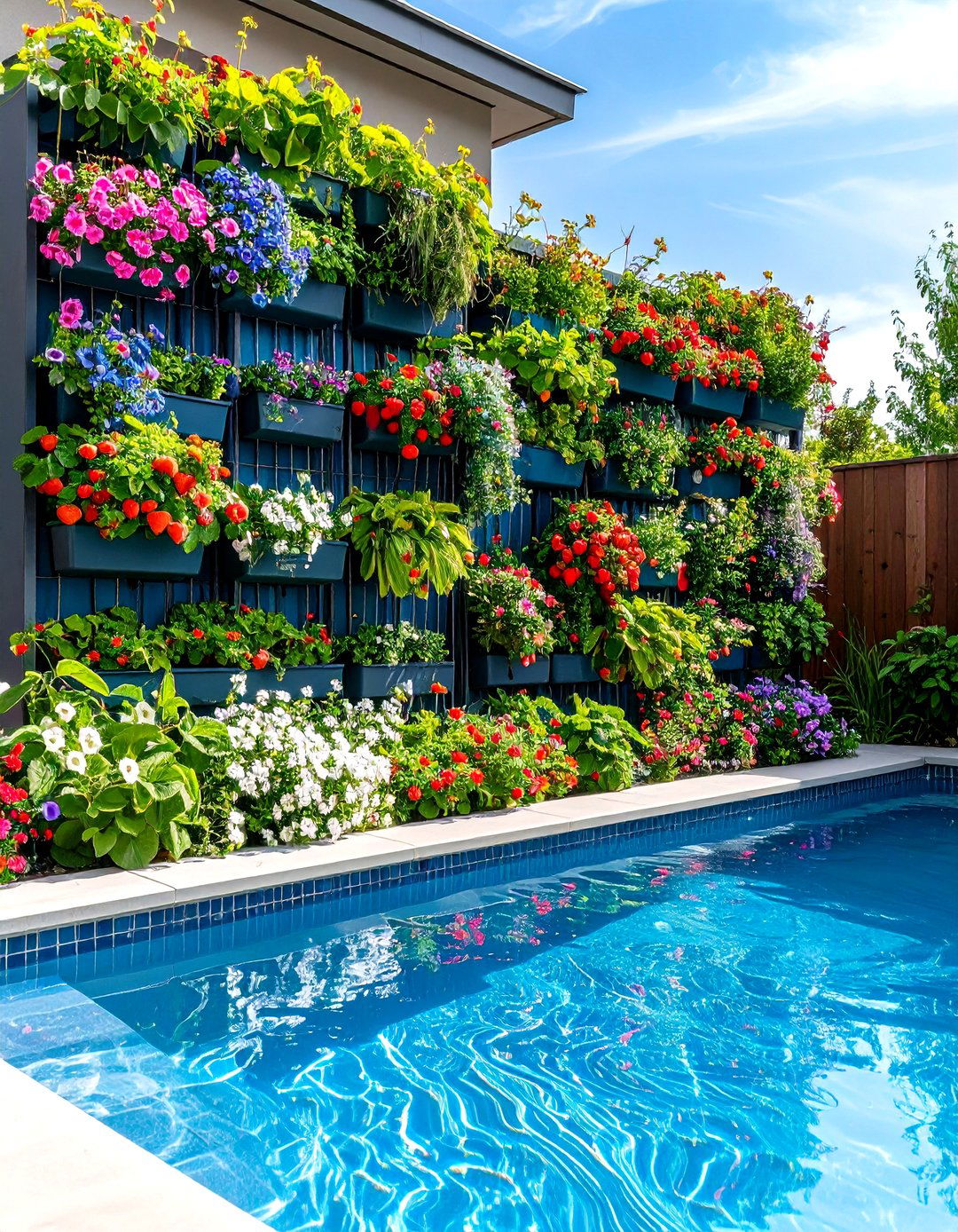 Vertical Garden Privacy Wall for an Above Ground Pool - 25 above ground pool landscaping ideas