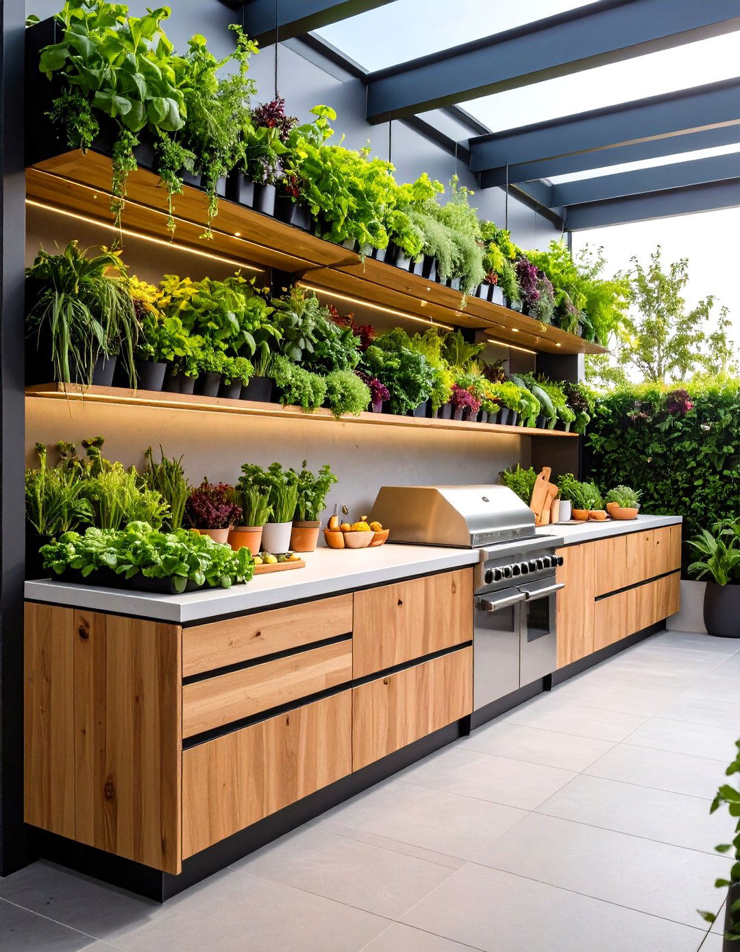 Vertical Gardens and Living Walls in Outdoor Kitchens - 25 outdoor kitchen designs