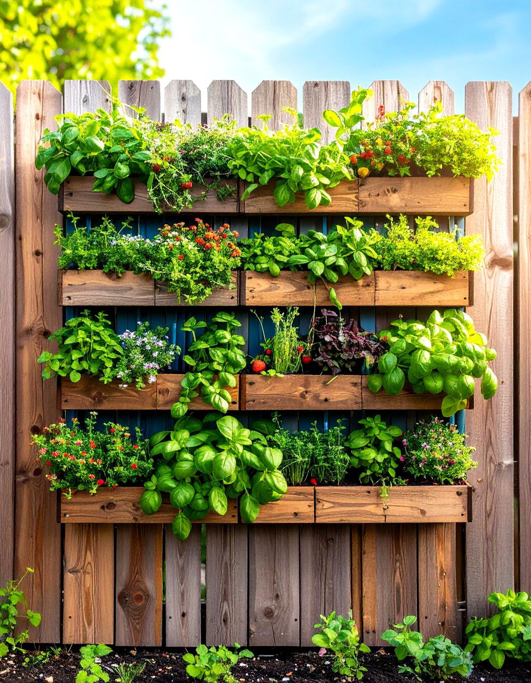 Vertical Herb Wall Garden Focal Point - 25 Garden Focal Point Ideas