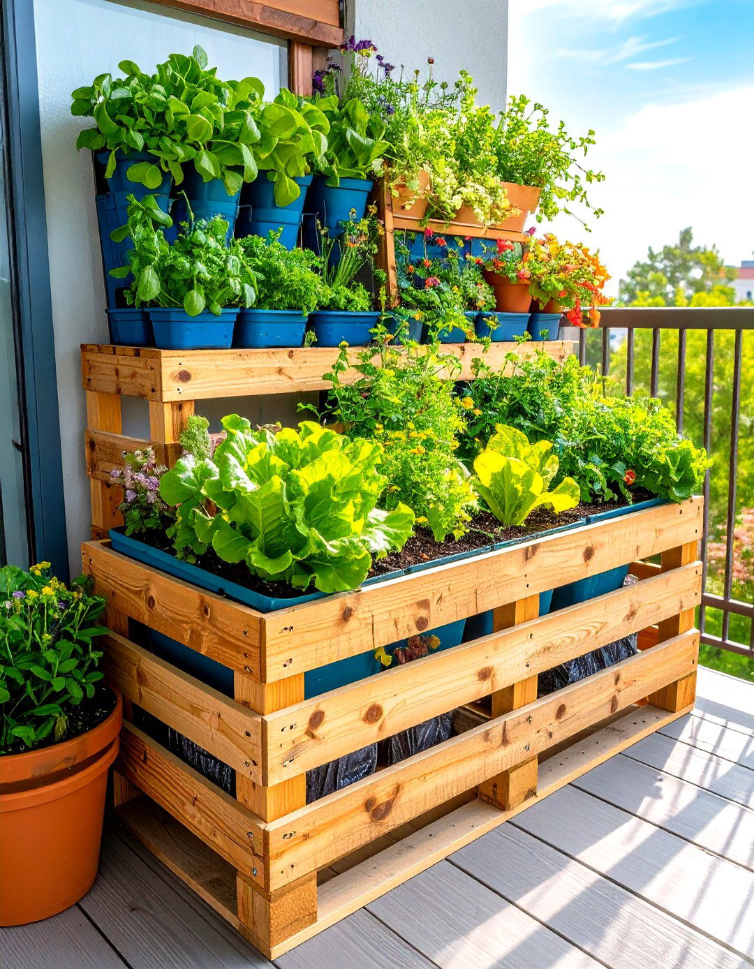 Vertical Pallet Herb and Lettuce Garden - 25 pallet furniture ideas