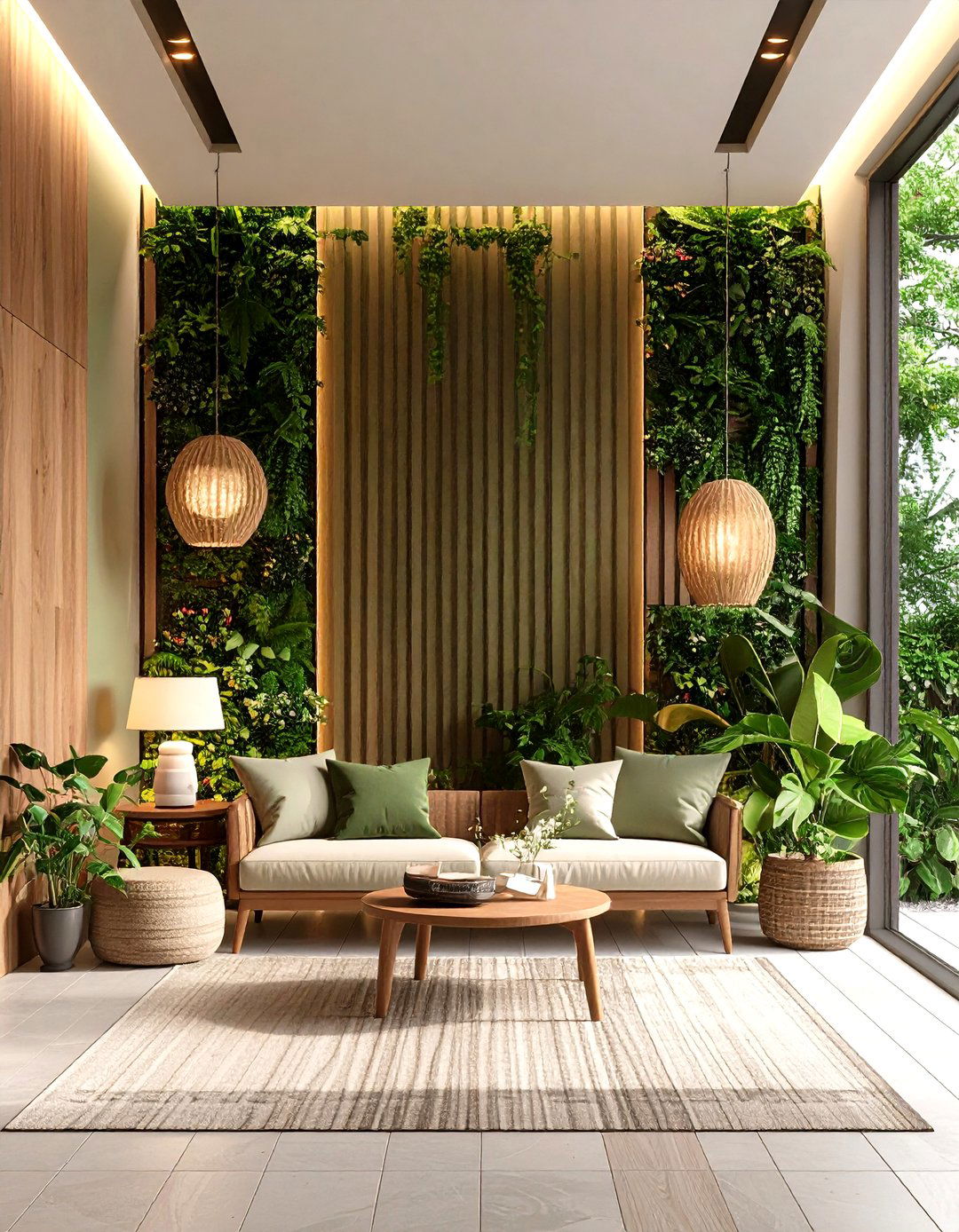Vertical Slat Entry Accent - 25 olive green accent wall ideas