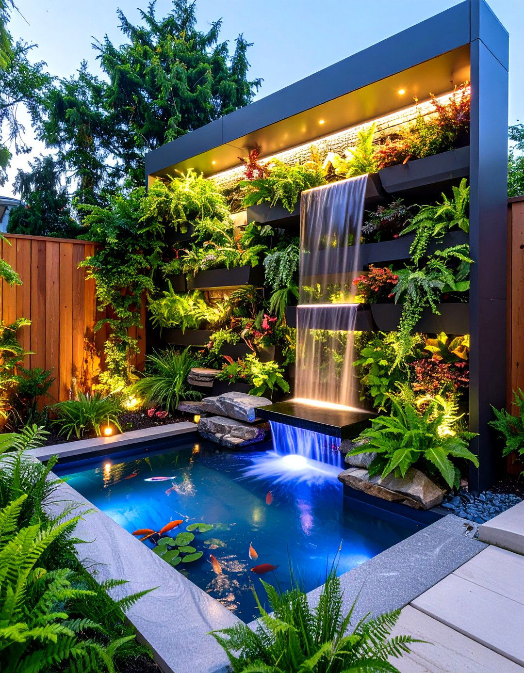 Vertical Wall Pond for Tiny Yards - 25 backyard pond ideas
