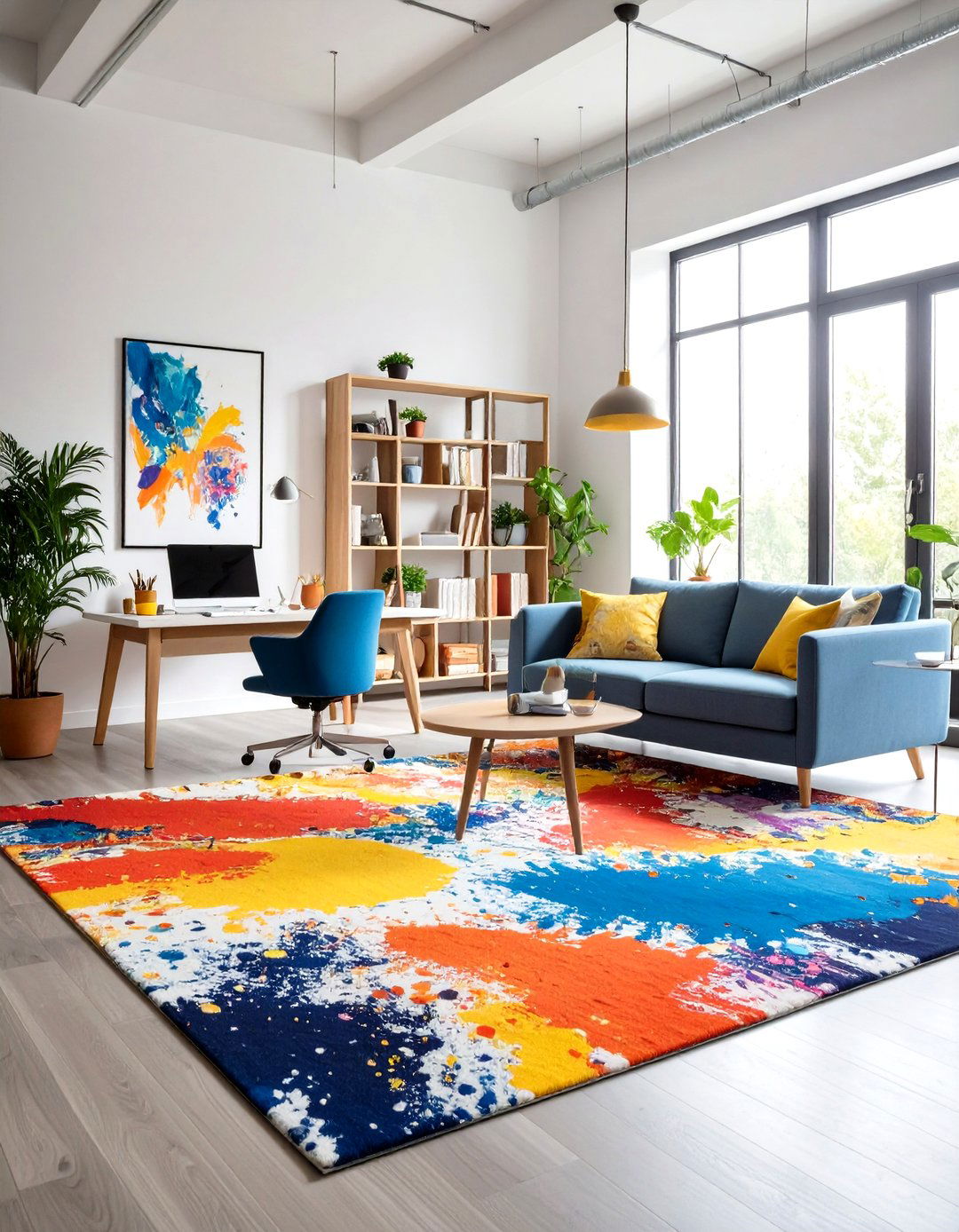 Vibrant Abstract Pattern Rug to Spark Creativity