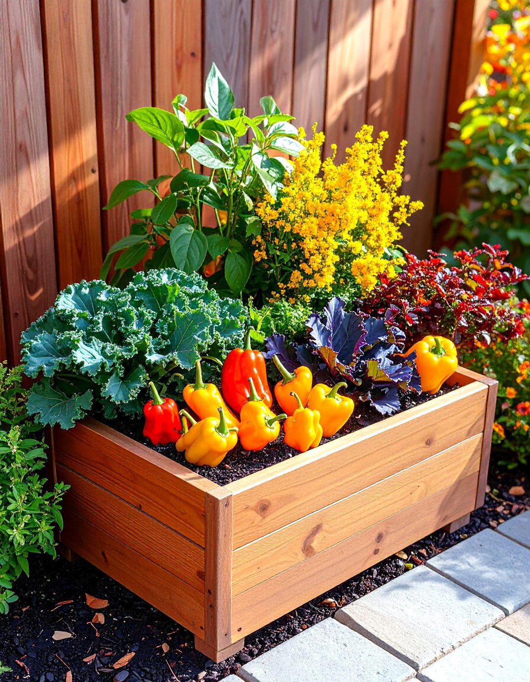 Vibrant Ornamental Pepper Pop - 25 fall flower box ideas