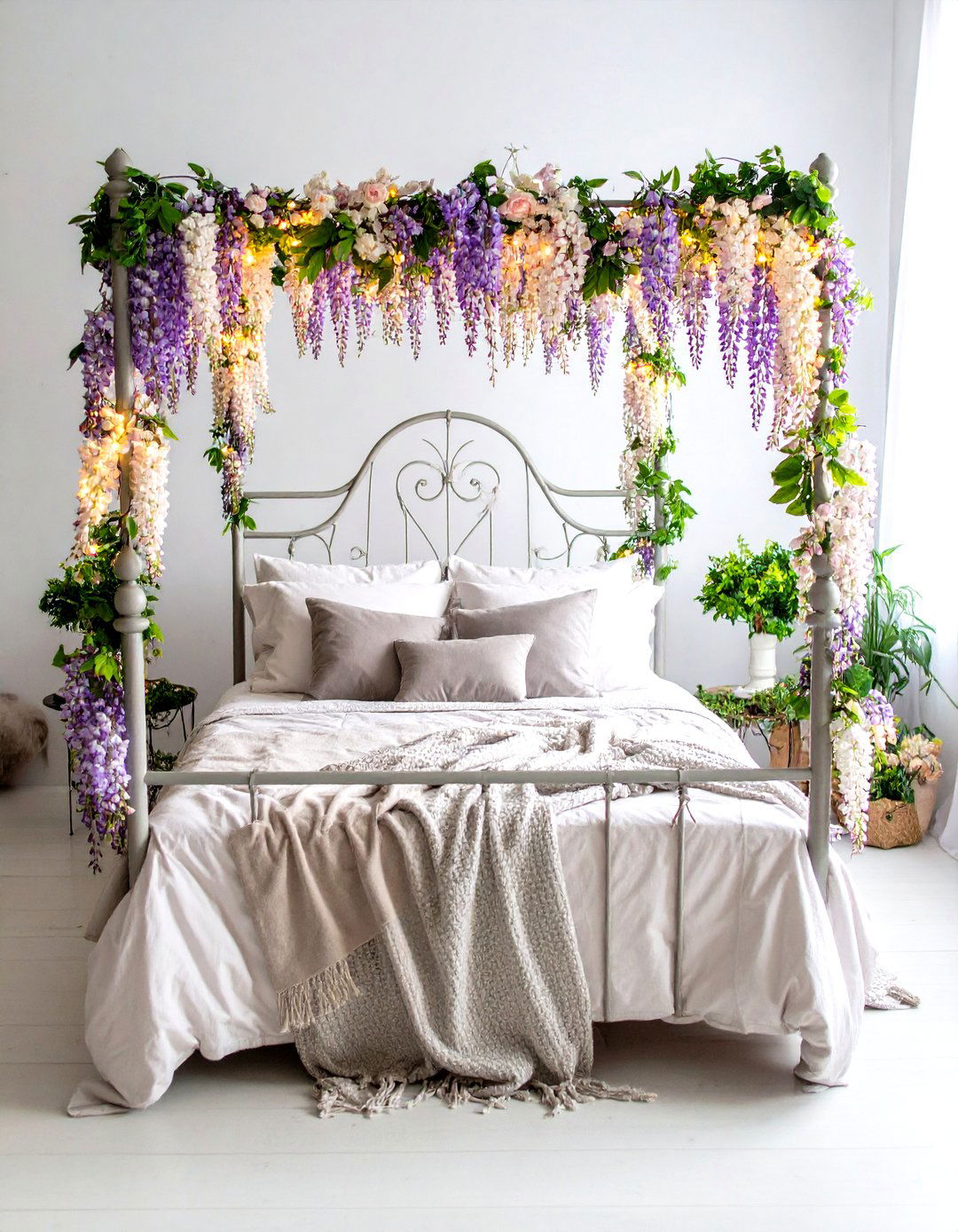 Vine Wrapped Wisteria Bed Frame - 25 fairy-themed bedroom ideas