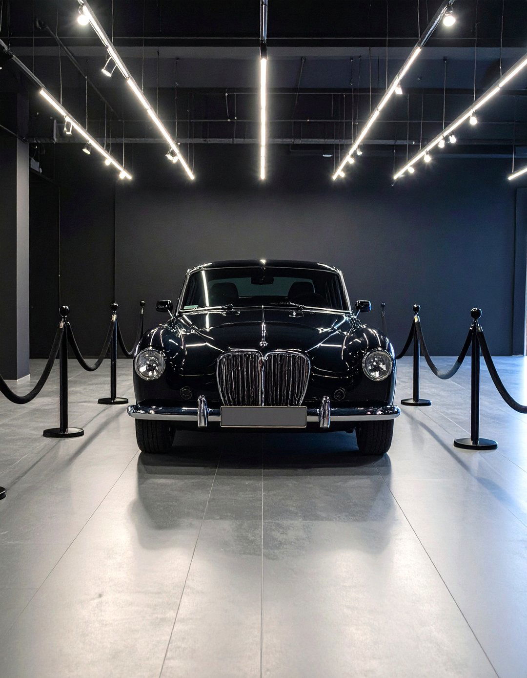 Vintage Car Showcase Finds Drama in a Black Garage - 25 black garage ideas