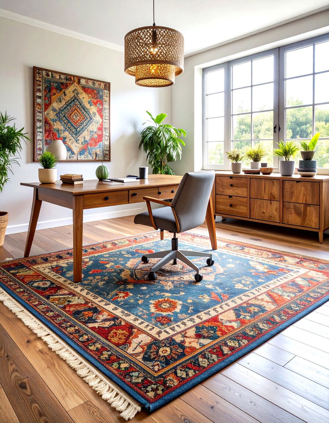 Vintage Distressed Rug for Authentic Character - 25 office rug ideas