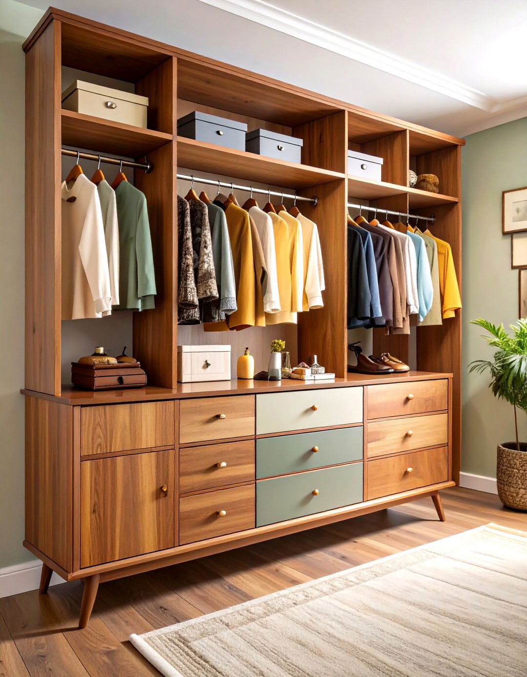 Vintage Dresser Anchors an Open Closet Layout - 25 open closet ideas
