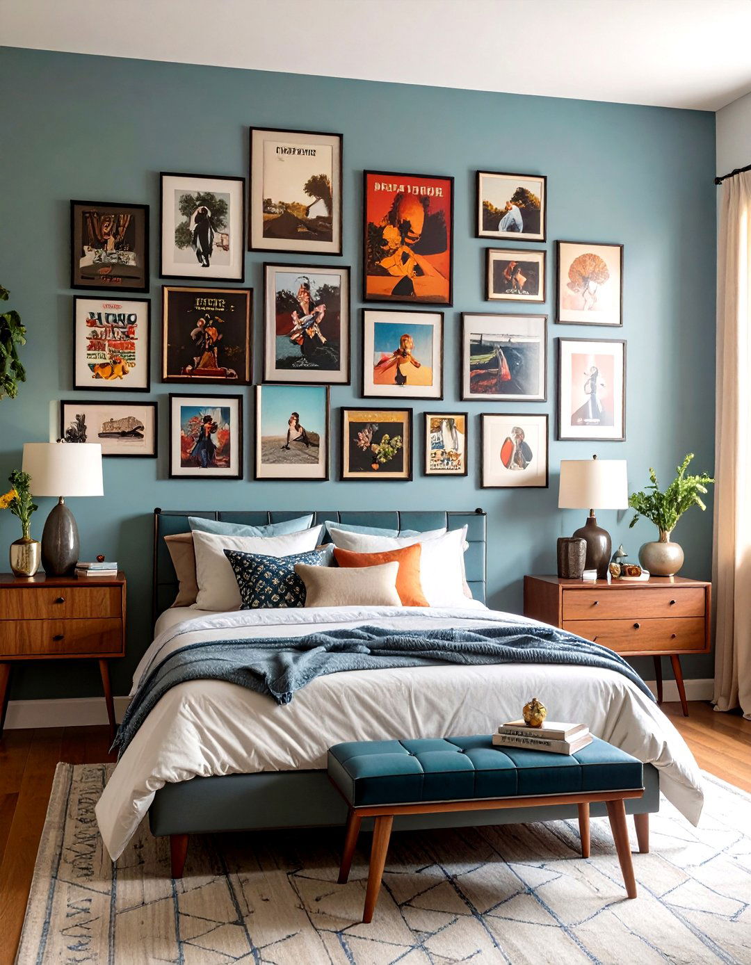 Vintage Poster Gallery Walls in a s Bedroom - 25 60s bedroom ideas