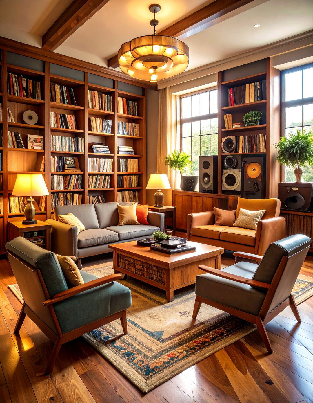 Vinyl Listening Lounge Music Room with Vintage Flair - 25 music room ideas