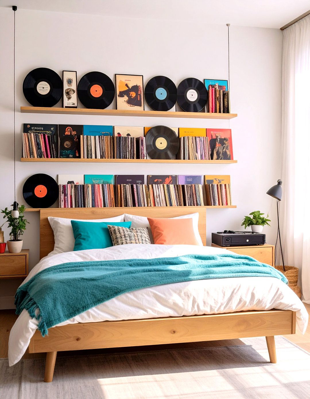 Vinyl Record Wall Art Celebrates the Bedrooms Soundtrack - 25 80s bedroom ideas