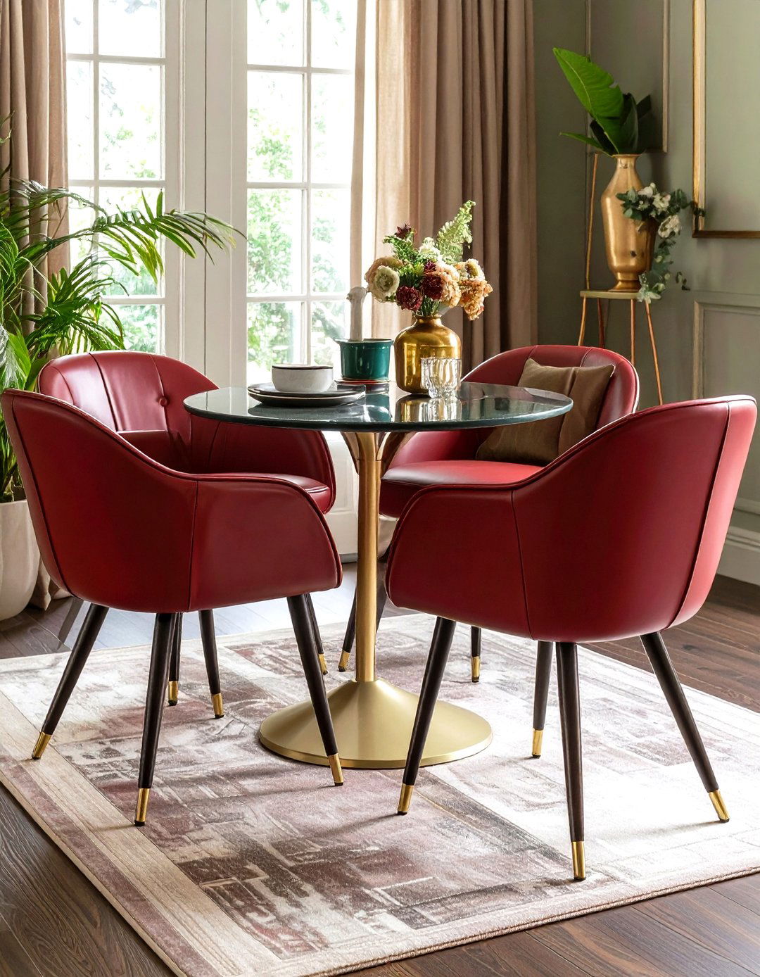 Vinyl Upholstered Chairs Add Practical Pop - 25 70s dining room design ideas