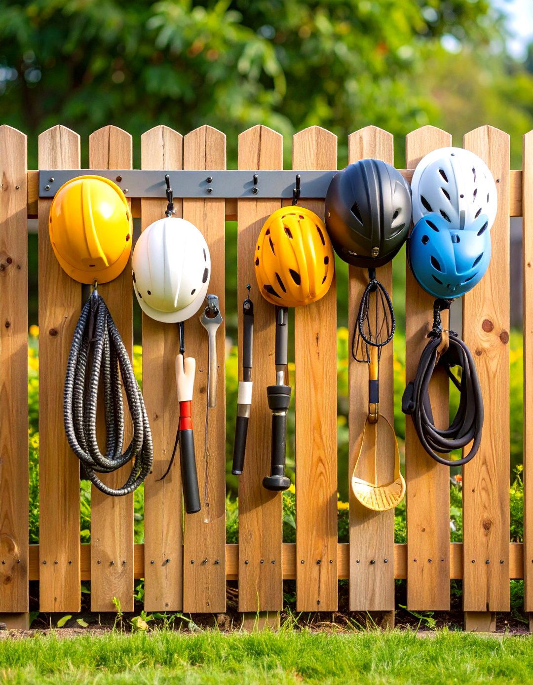 Wall Mounted Hooks Outdoor Storage Rail - 25 outdoor storage ideas