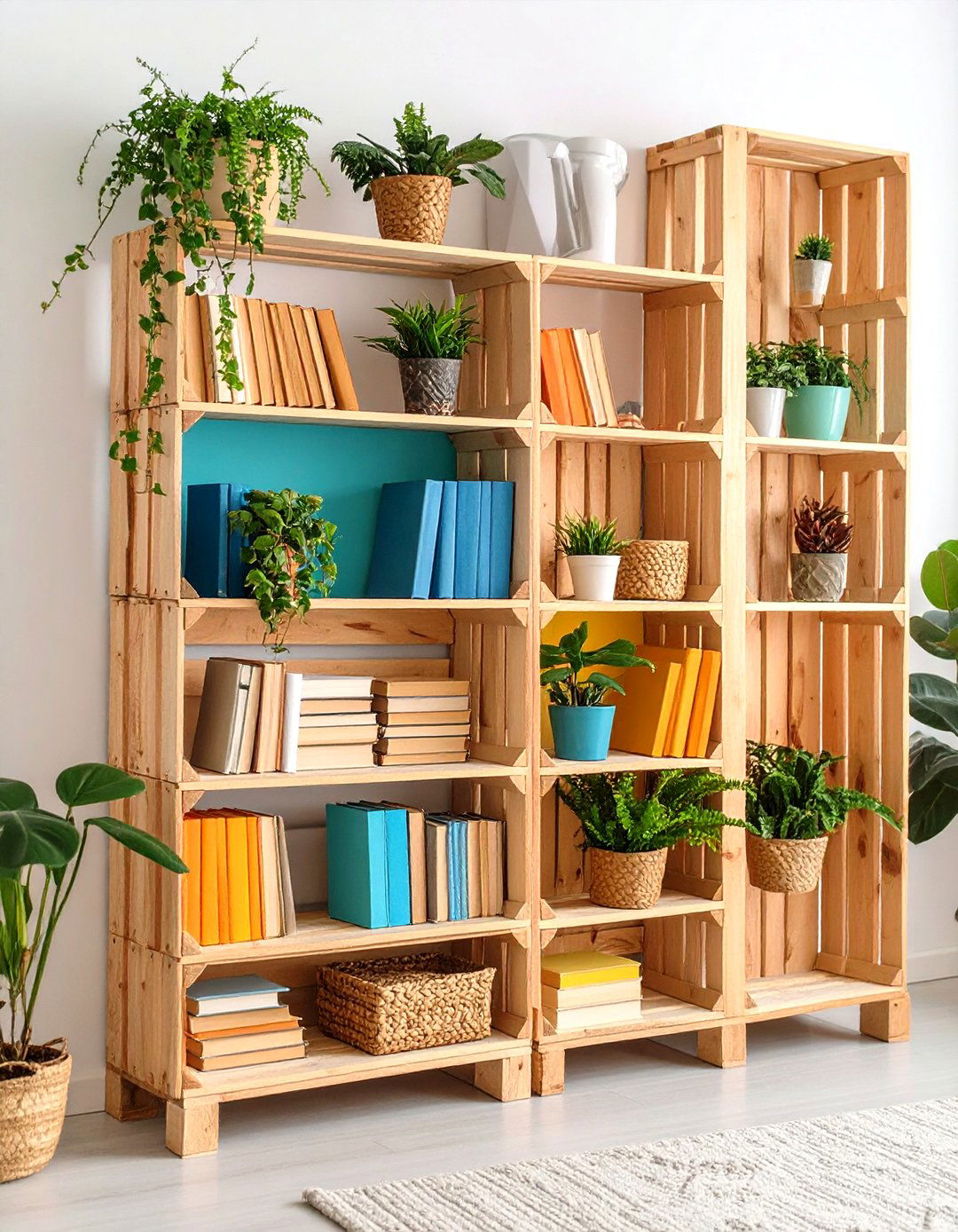 Wall Mounted Pallet Bookshelf Display - 25 pallet furniture ideas