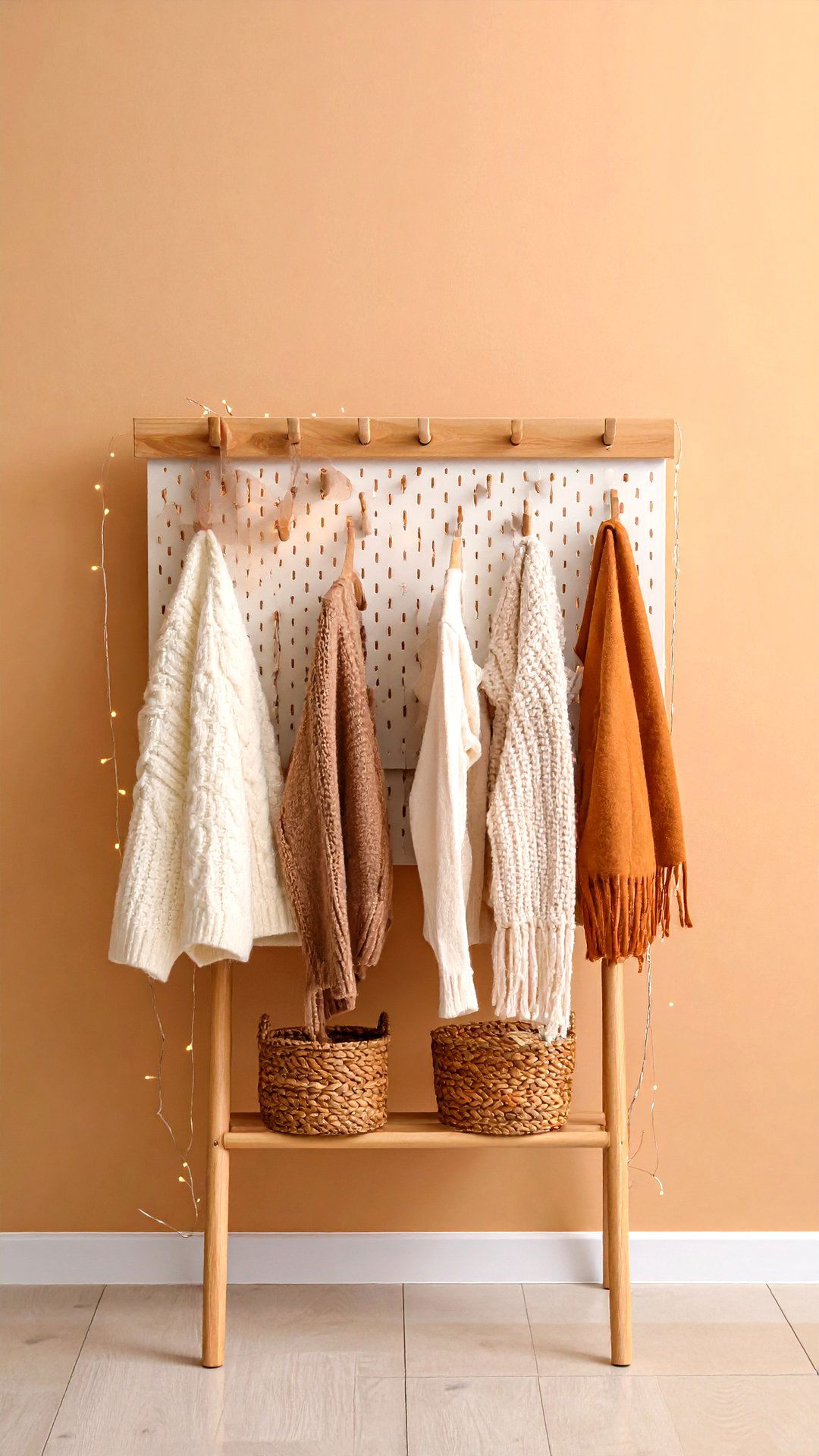 Wall Mounted Pegboard Clothes Storage for Accessories - 25 clothes storage ideas