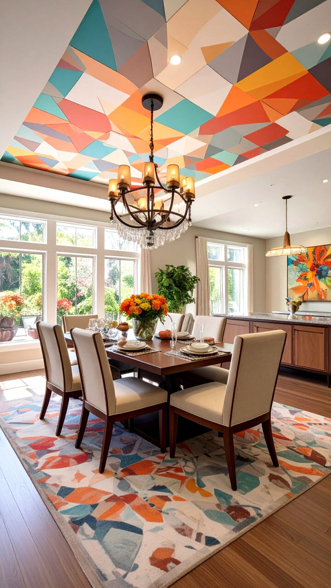 Wallpapered Accent Ceiling That Steals the Spotlight - 25 accent ceiling ideas