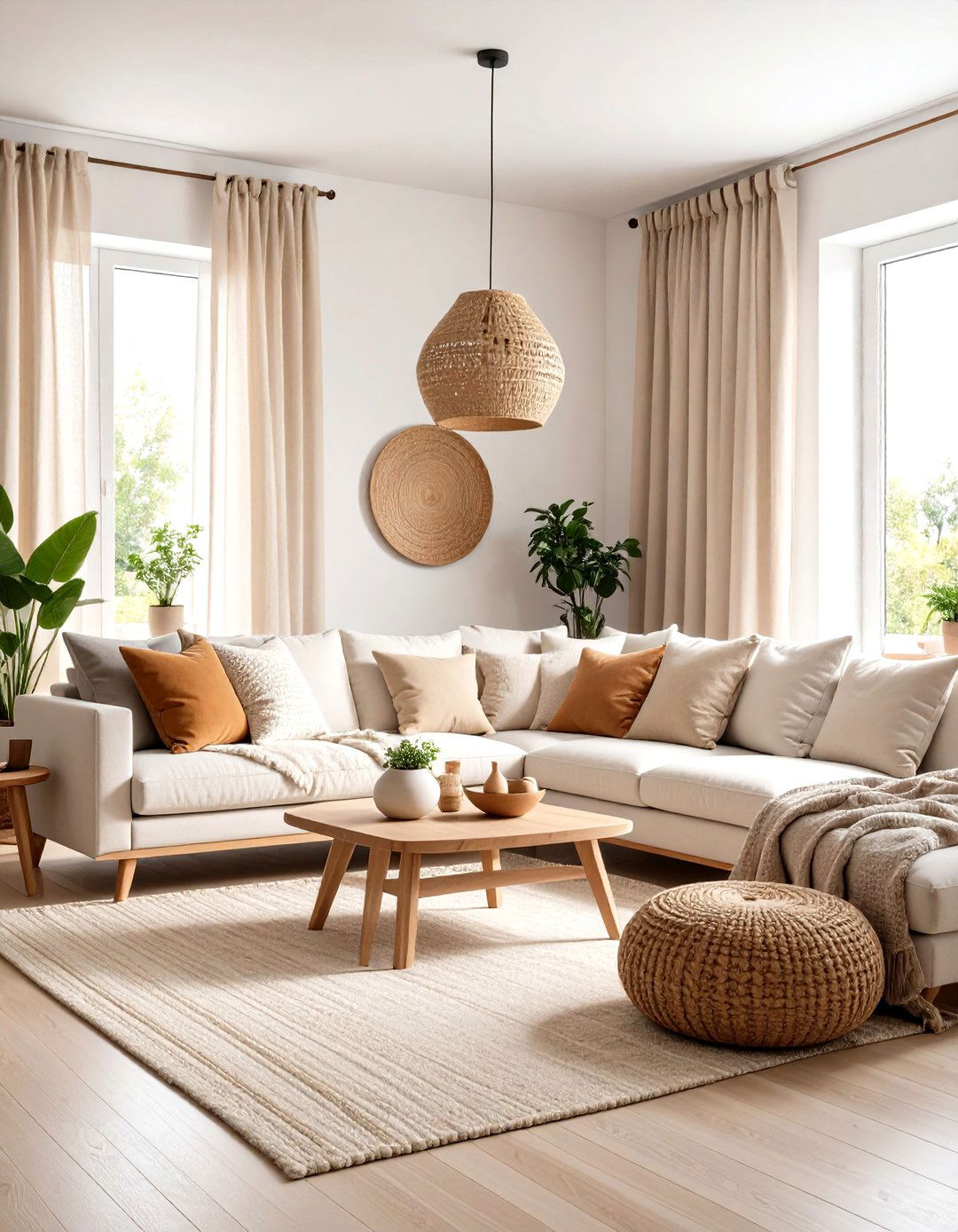 Warm Neutral Foundations Ground the Living Room - 25 organic modern living room design ideas