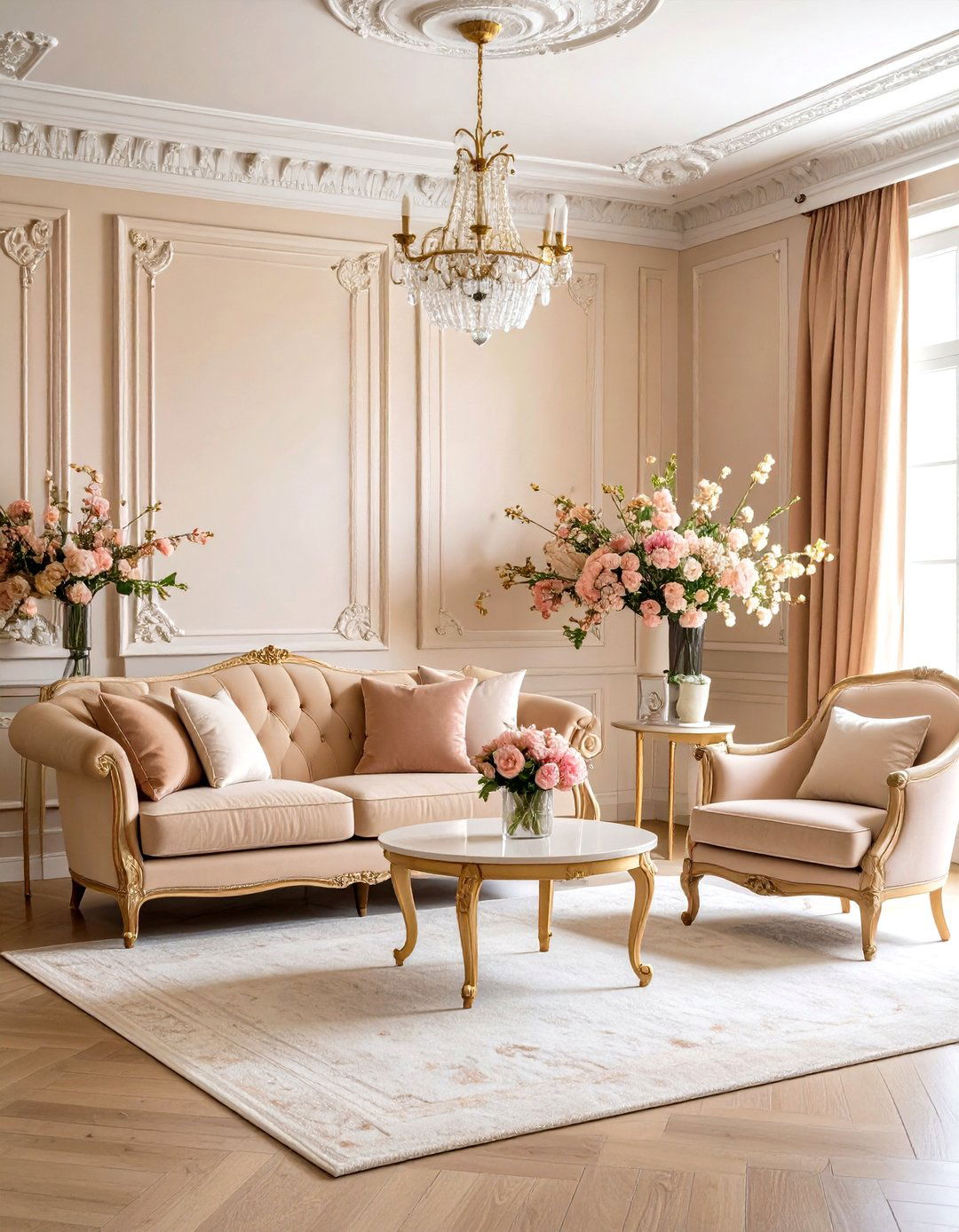 Warm Neutral Walls Let the Architecture Shine - 25 parisian-style living room ideas