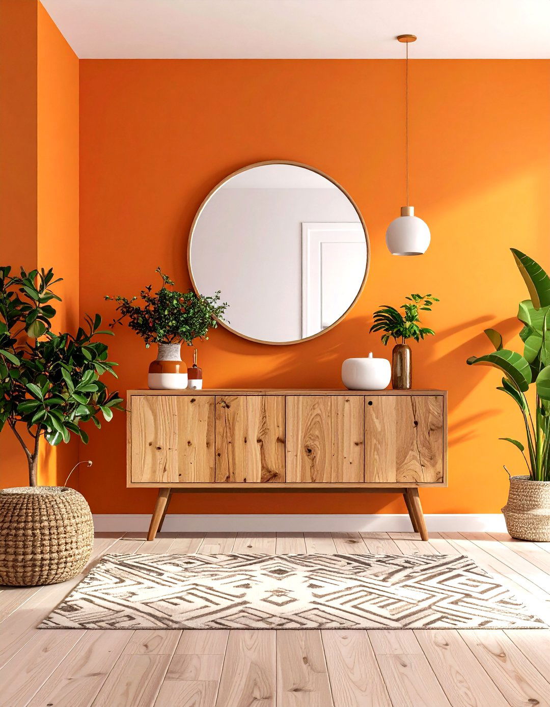 Warm Orange Entryway That Greets With Joy - 25 orange room ideas