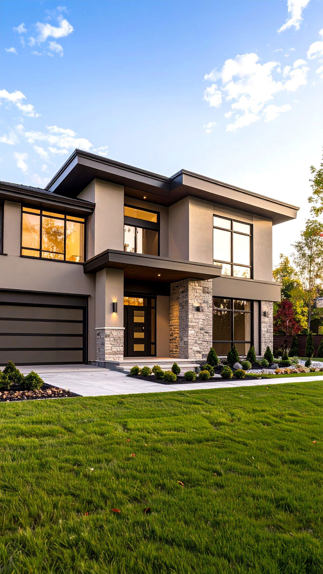 Warm Taupe Render - 25 minimalist house exterior ideas