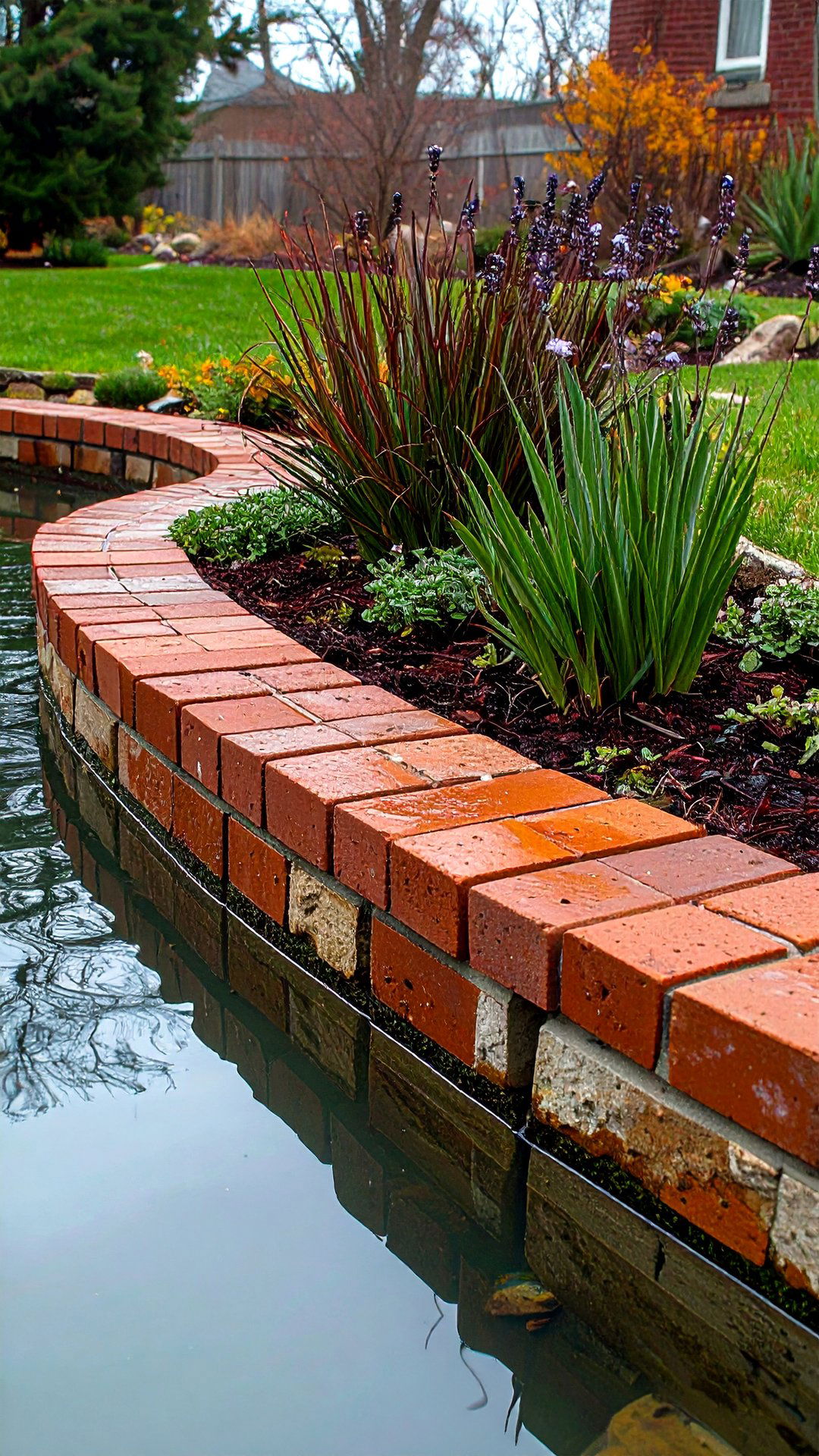 Water Feature Rim Brick Edging - 25 brick edging ideas