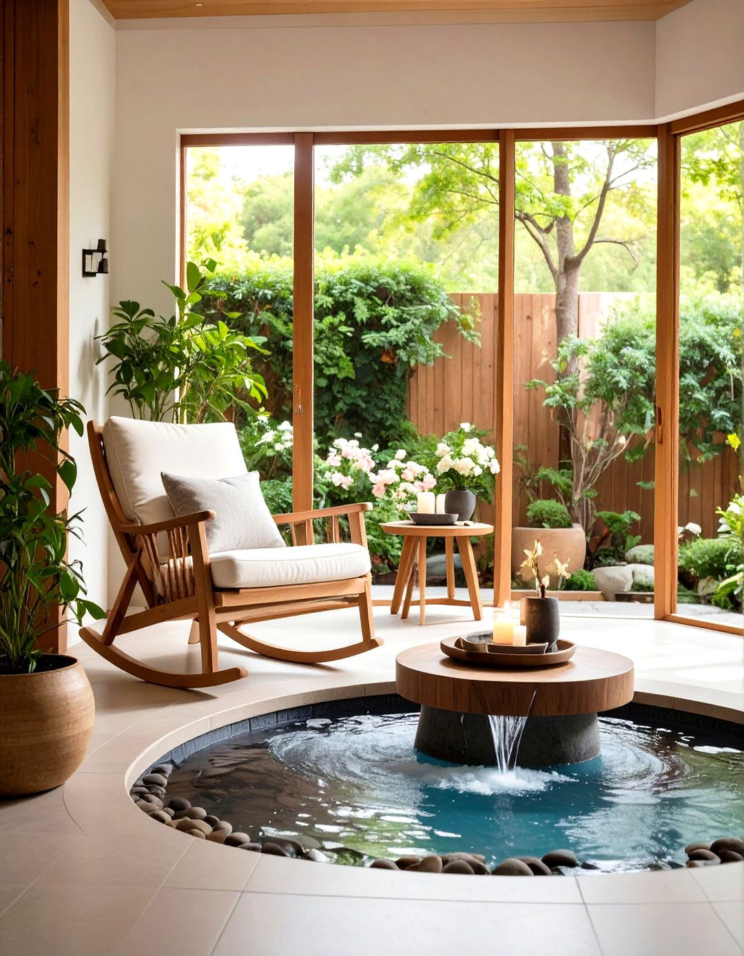 Water Feature Serenity Reading Nook - 25 outdoor reading nook ideas