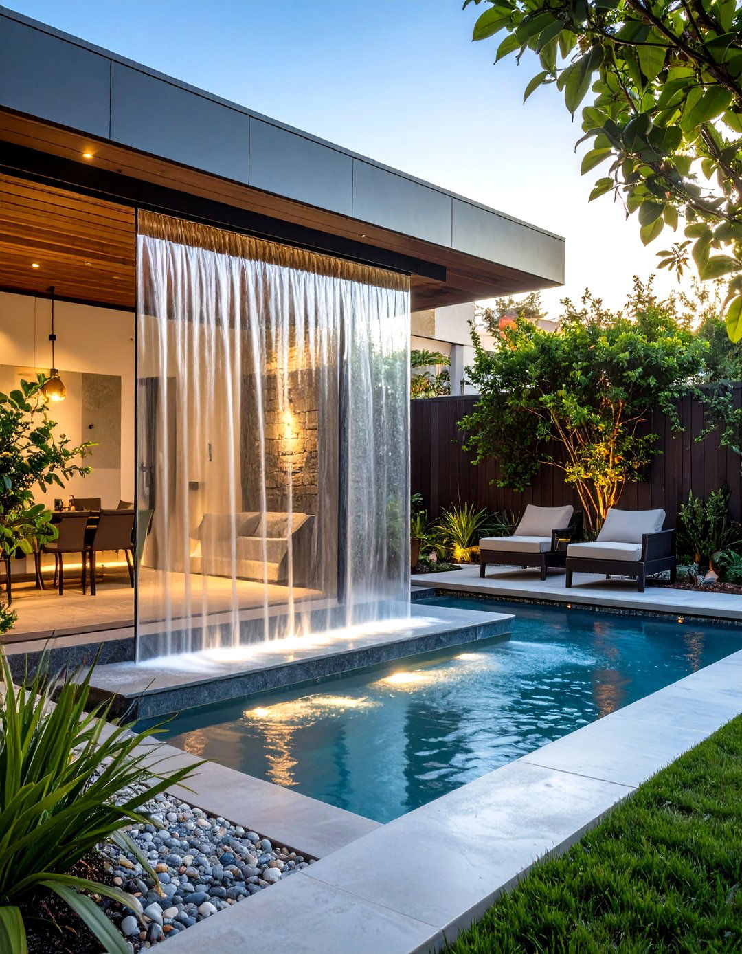 Water Wall Fountain Privacy Screen - 25 outdoor privacy screen ideas