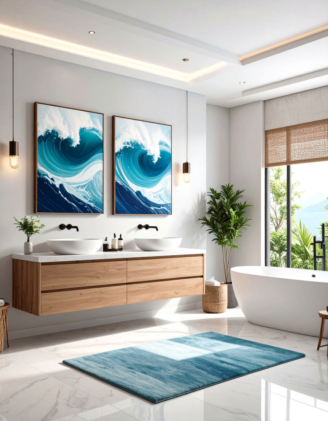 Waterproof Art Prints Personalize Walls - 25 apartment bathroom ideas