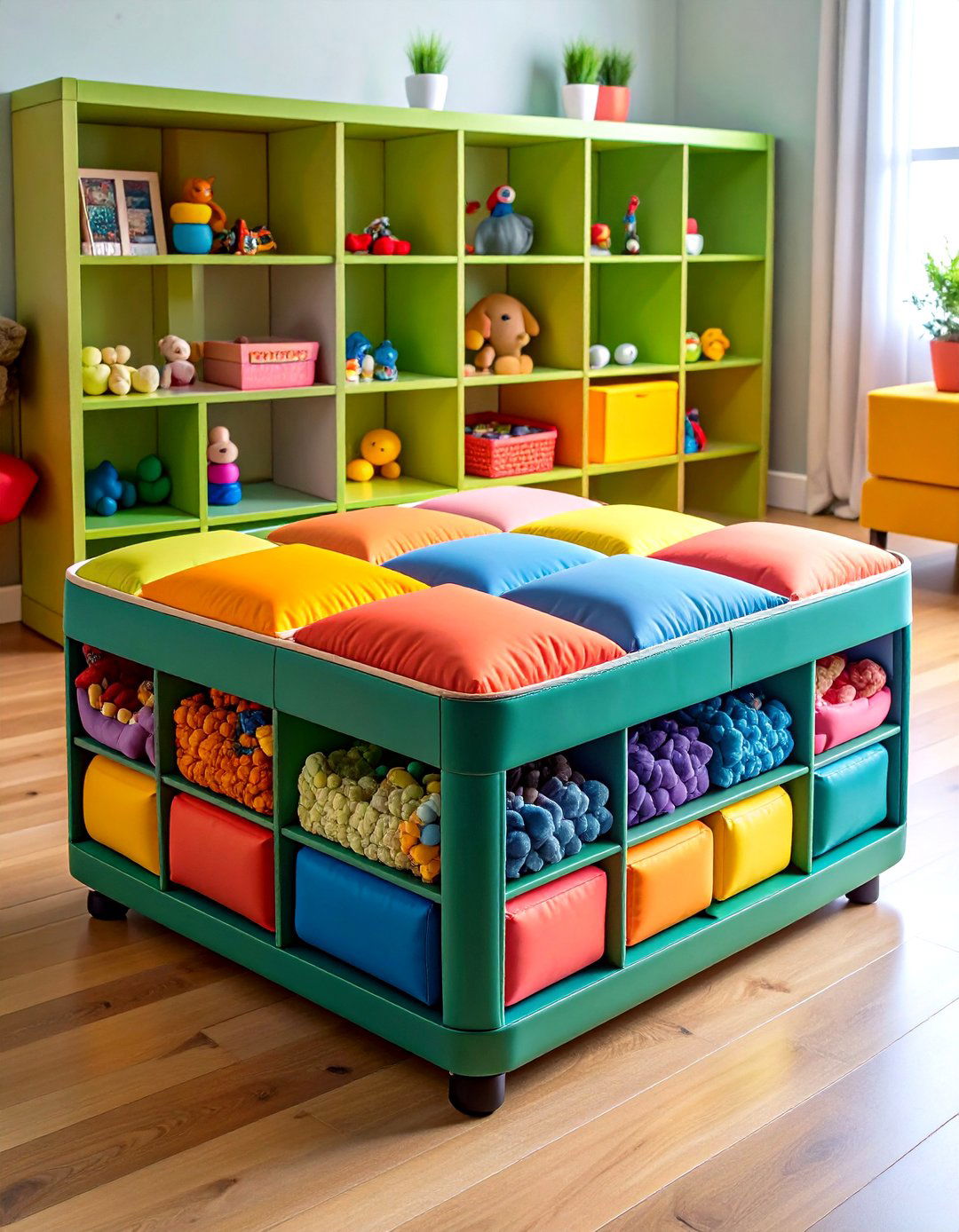 Waterproof Storage Ottoman Blends With Lounge Furniture - 25 outdoor toy storage ideas
