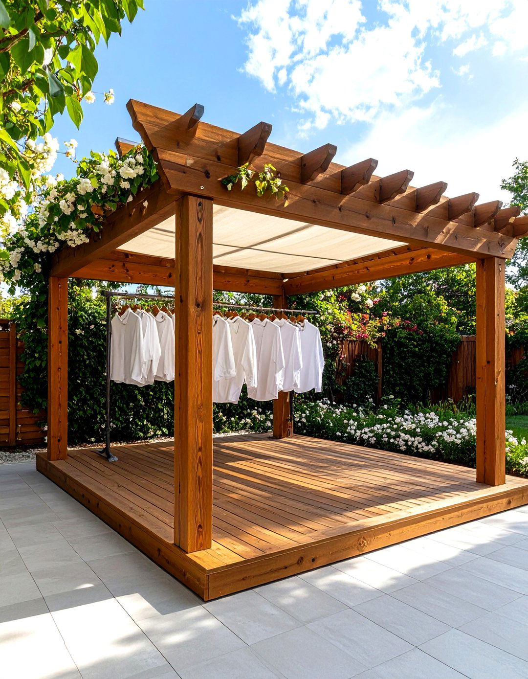 Weather Shielded Pergola Laundry Area - 25 outdoor laundry area design ideas