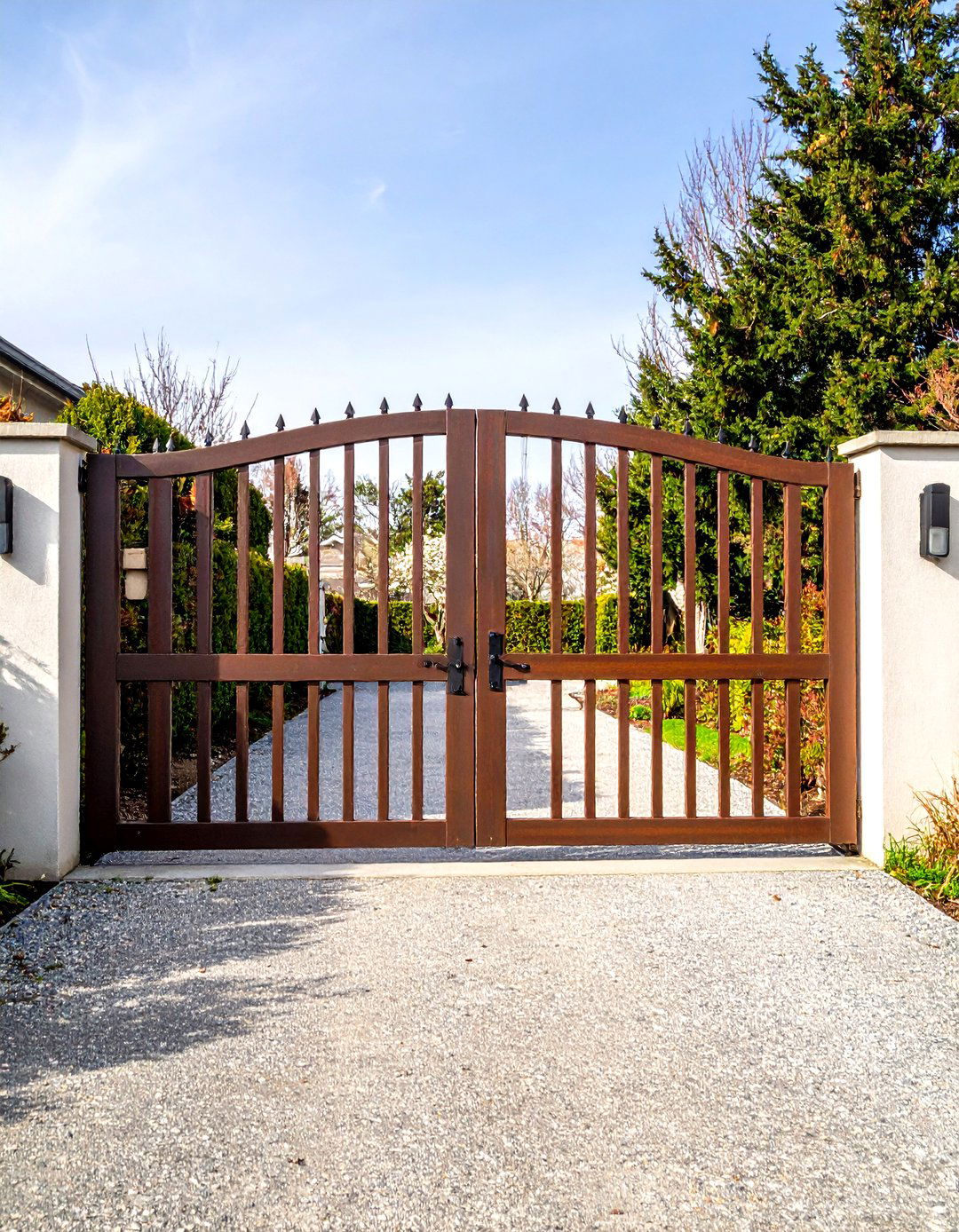 Weathered Corten Steel Driveway Gate - 25 driveway gate ideas