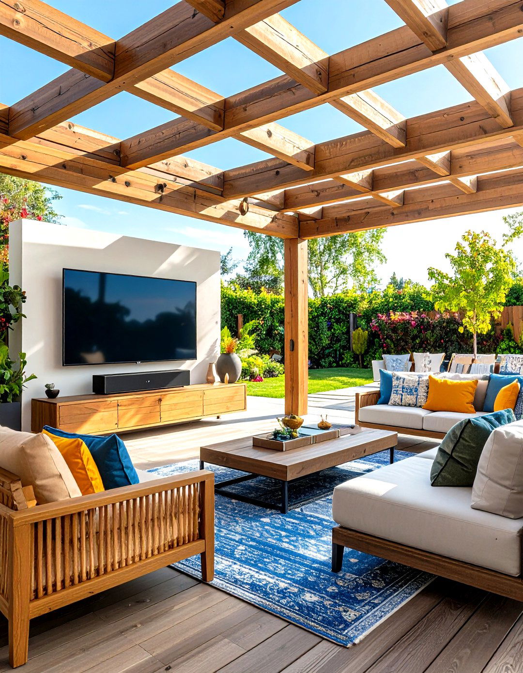 Weatherproof TV Turns the Outdoor Living Room into a Theater - 25 outdoor living room ideas