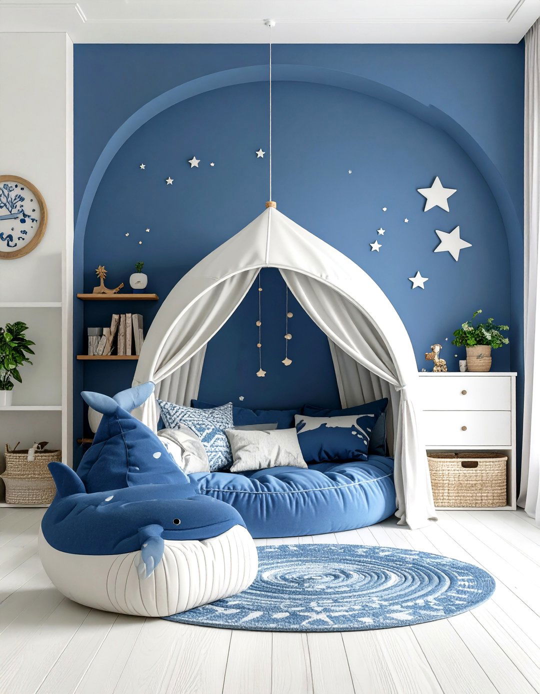 Whale Reading Nook - 25 ocean-themed nursery ideas