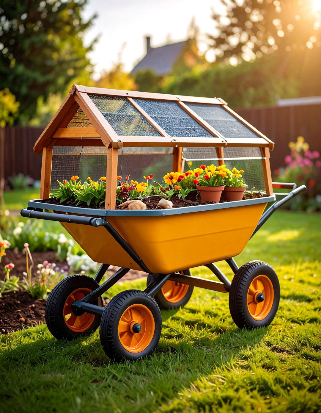 Wheelbarrow Chicken Tractor for Urban Hens - 25 old wheelbarrow ideas