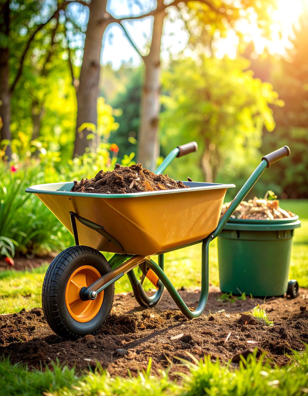 Wheelbarrow Mulch Mixer and Leaf Collector - 25 old wheelbarrow ideas