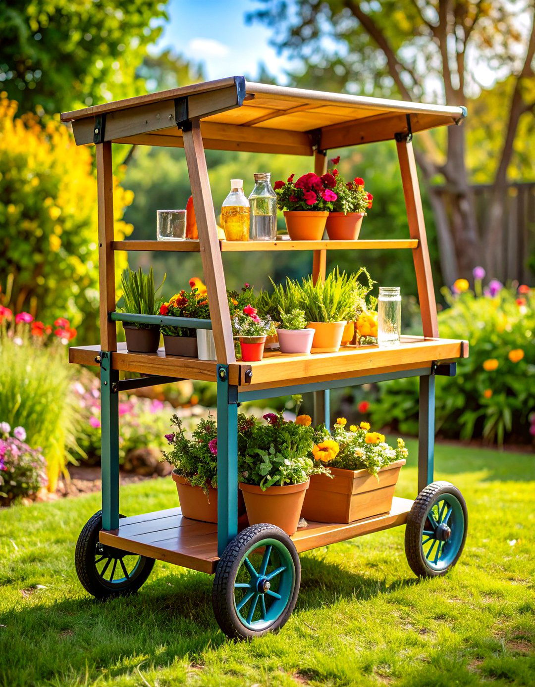 Wheeled Patio Cart Outdoor Storage Caddy - 25 outdoor storage ideas