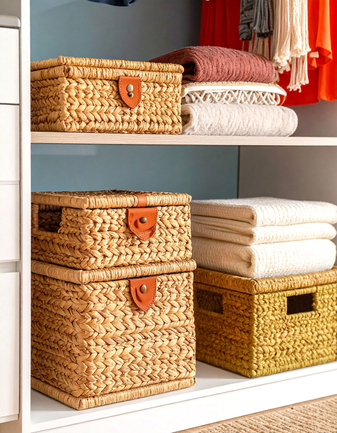 Wicker Basket Storage Keeps Clutter Groovy - 25 70s bedroom decor ideas