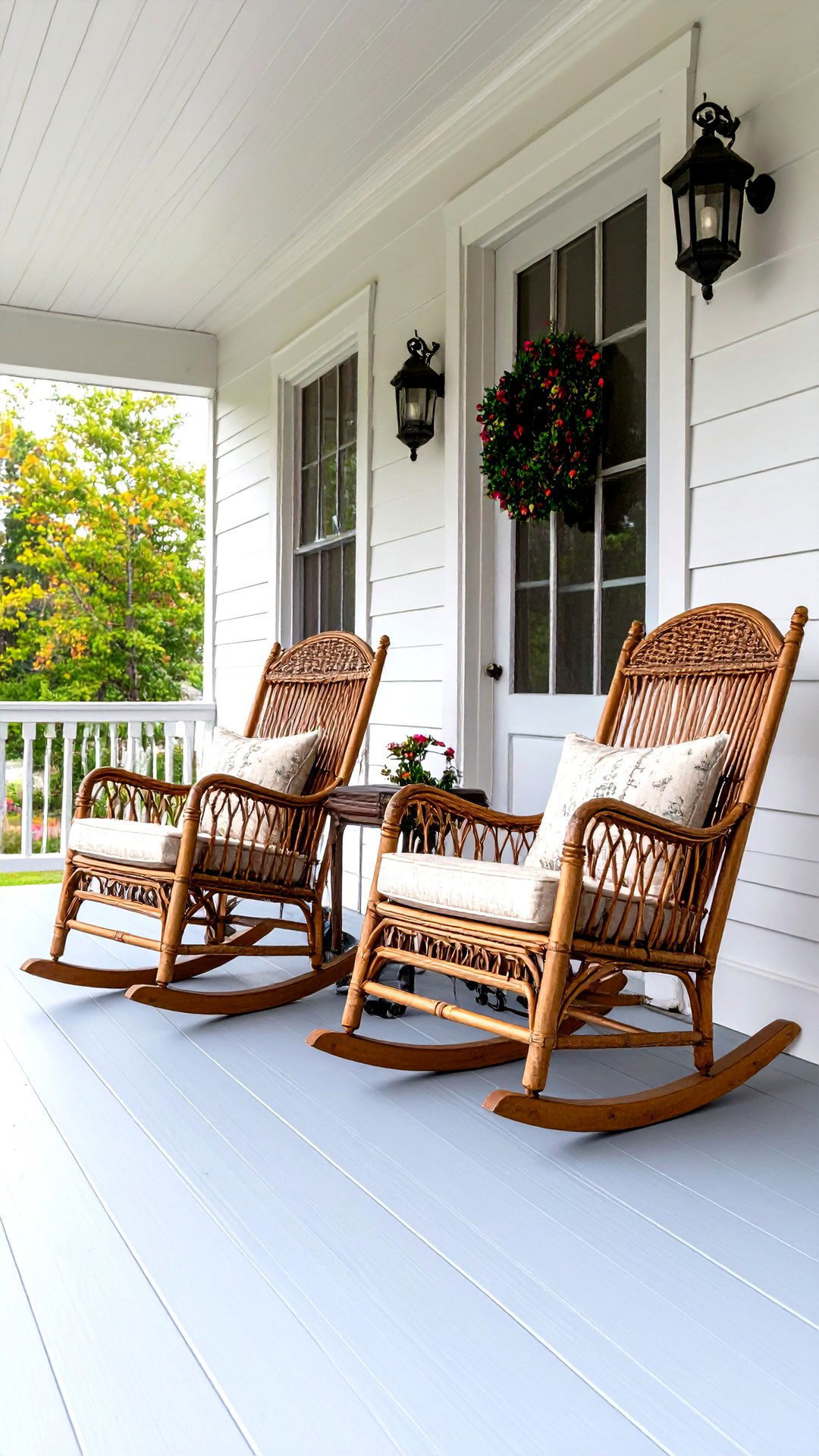 Wicker Rocking Chairs Invite Long Conversations - 25 colonial front porch ideas