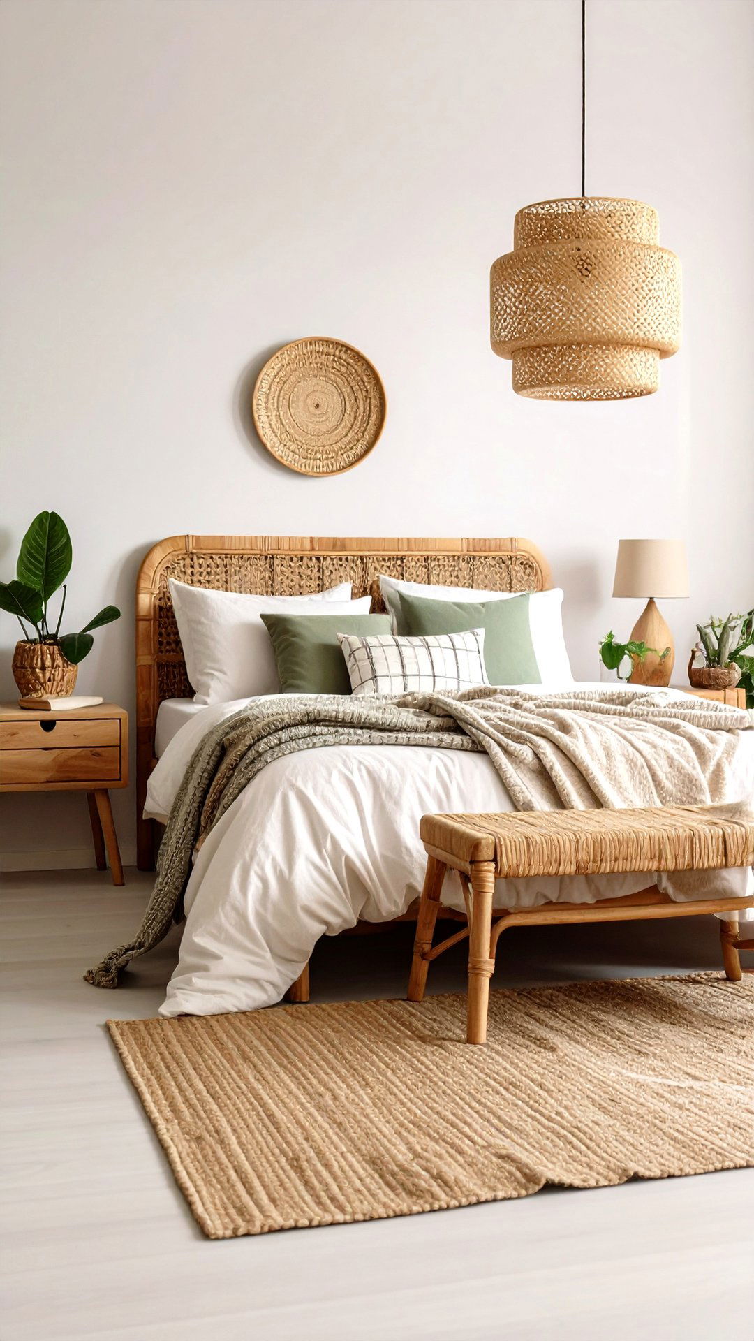 Wicker and Rattan Touches Greek Bedroom - 25 greek bedroom design ideas